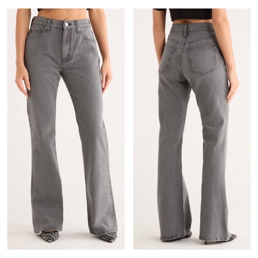 ÉTICA NWT Women's Nina High-Rise Flare-Leg Jeans - Gray, 29